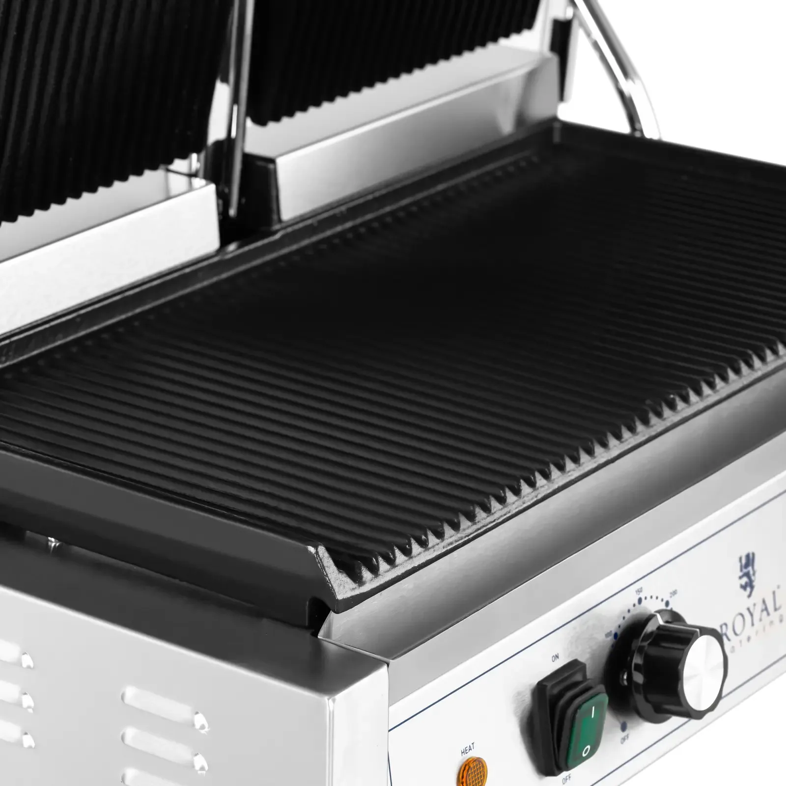 3600 W-os kétoldalas, barázdált kontaktgrill 3
