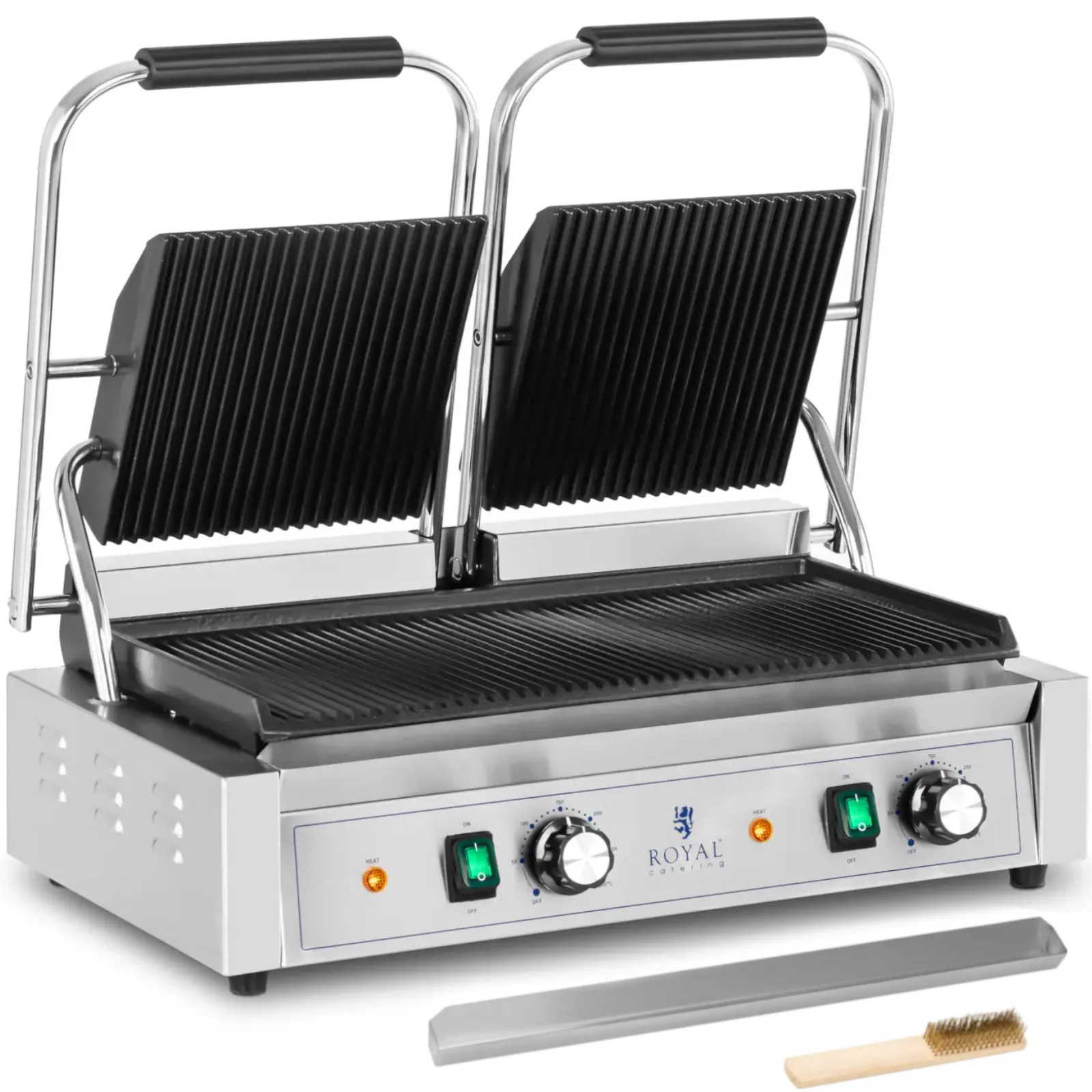 3600 W-os kétoldalas, barázdált kontaktgrill
