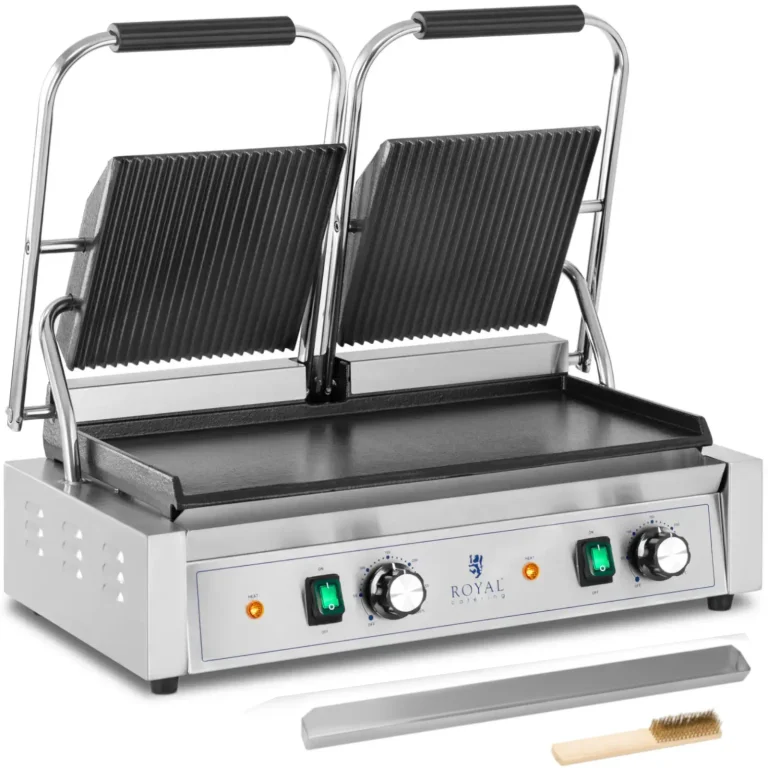 Kettős kontaktgrill sima és barázdált lemezekkel, 48 x 23 cm, 3600 W