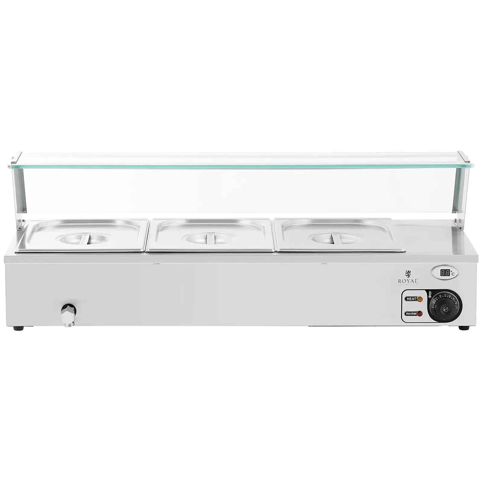 Bemar ételmelegítő, fedeles büfé melegítő, 3 x GN 1/2, 2000 W 6
