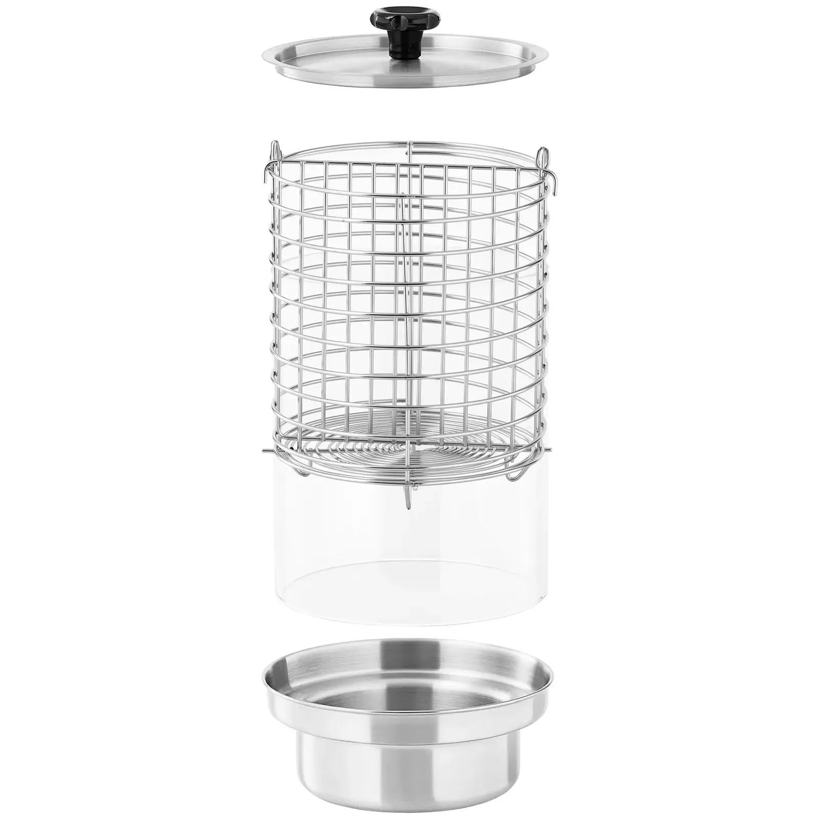Hot dog warmer with 4 bun skewers and a container for 30 sausages, 650 W 5