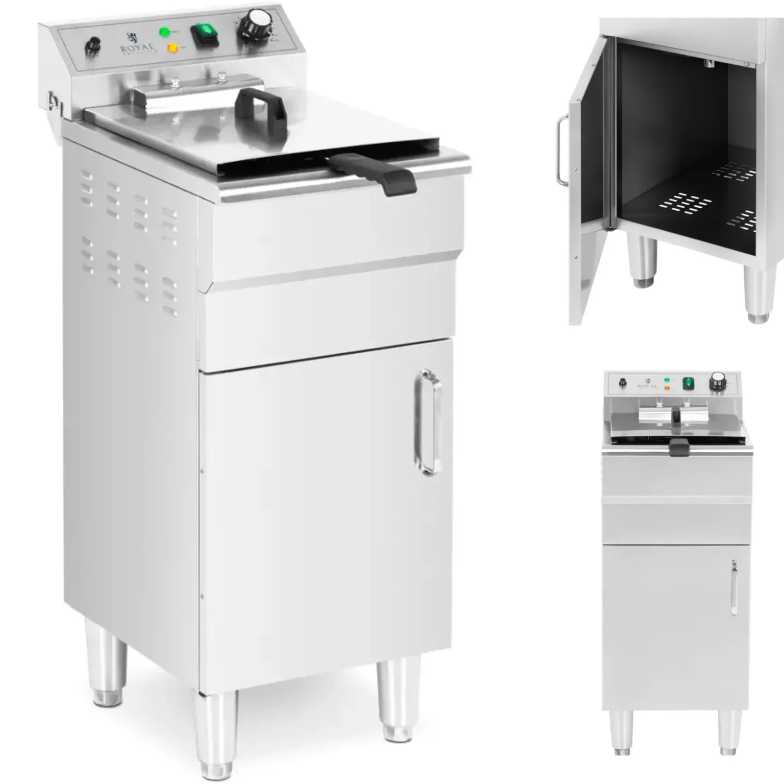 Friteuză electrică independentă cu dulap, 400 V, 5000 W, 13 L Friteuză electrică independentă cu dulap, 400 V, 5000 W, 13 L