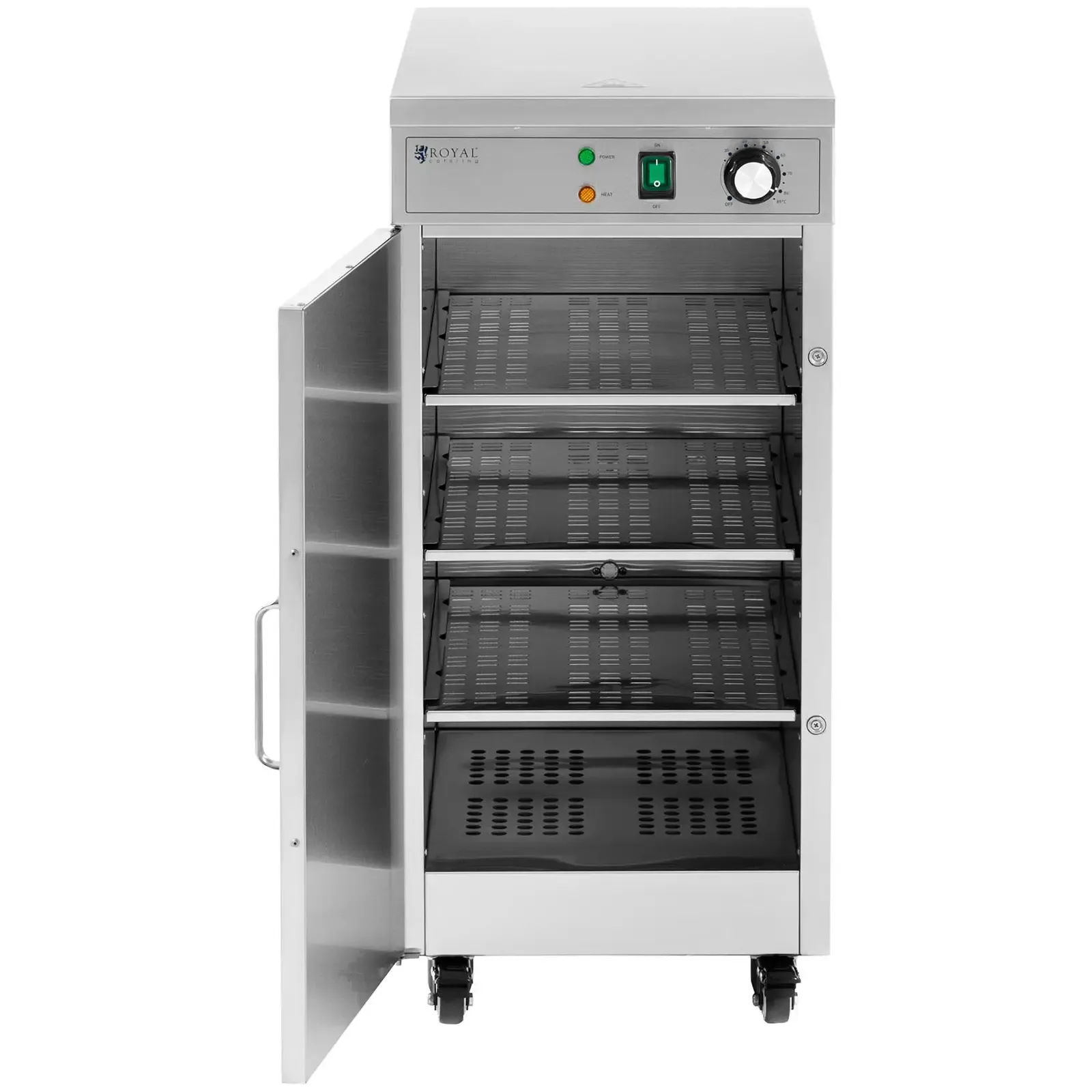Podgrzewacz do talerzy szafa grzewcza na kółkach do 60 talerzy o śr. 29 cm 600 W 5