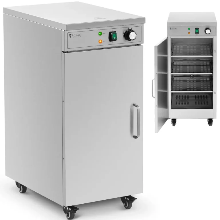 Tányérmelegítő, mobil melegítő szekrény akár 60 db 29 cm átmérőjű tányérhoz, 600 W
