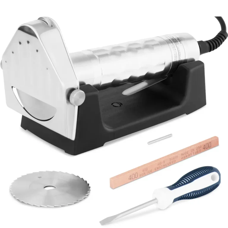 Elektromos kebabkés, sima és fogazott, élezővel és állvánnyal, 0–6 mm, 80 W