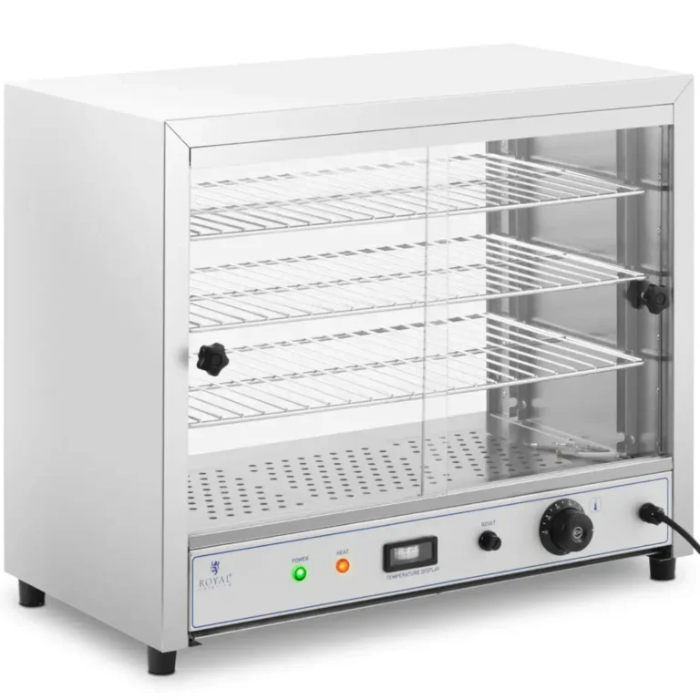 Fűtött élelmiszer-vitrin, 3 polccal, 1000 W