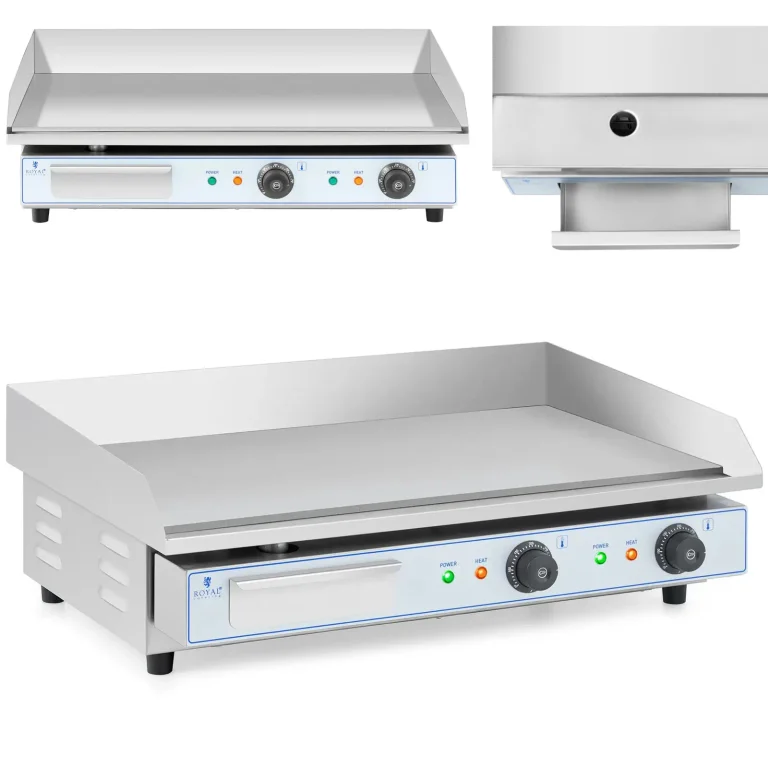 Kétoldalas sima elektromos grilllap 730 x 400 mm 2 x 2200 W