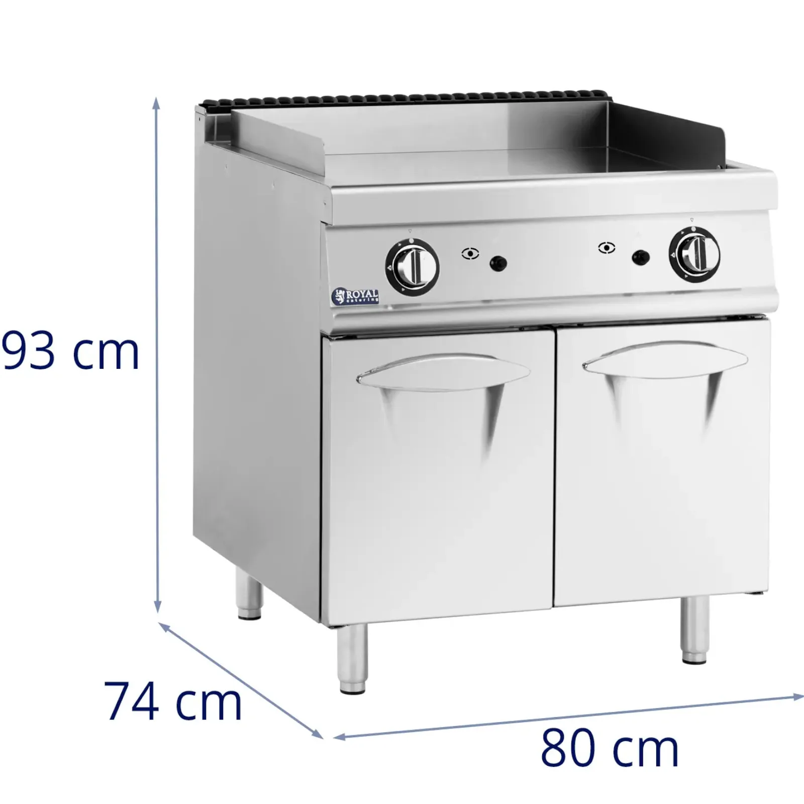 Placă de grătar netedă cu dulap pentru propan / GPL / gaz natural 12 kW 6