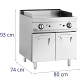 Placă de grătar netedă cu dulap pentru propan / GPL / gaz natural 12 kW 6
