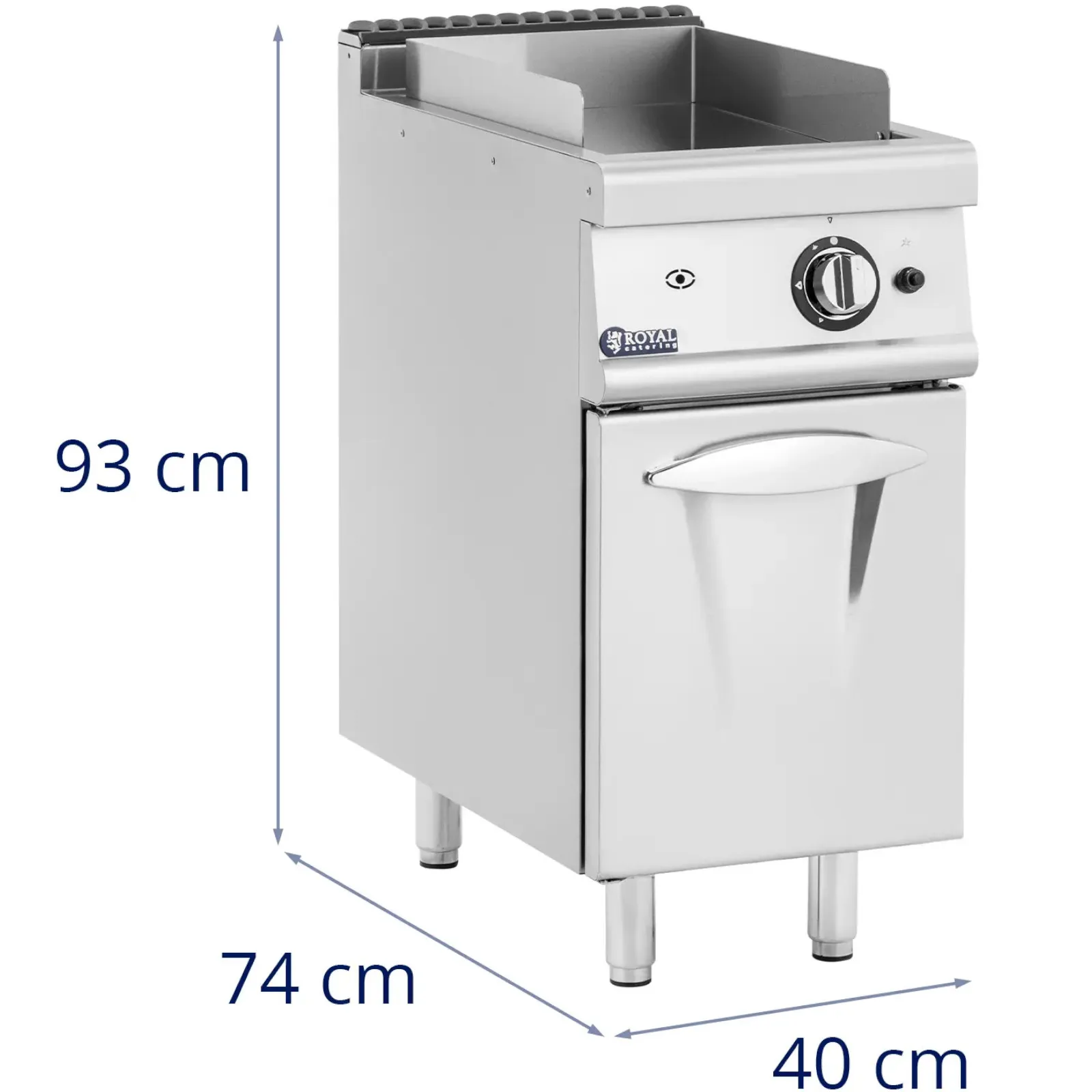 Grătar cu gaz cu suprafață netedă și dulap pentru propan / GPL / gaz natural, 6 kW 7
