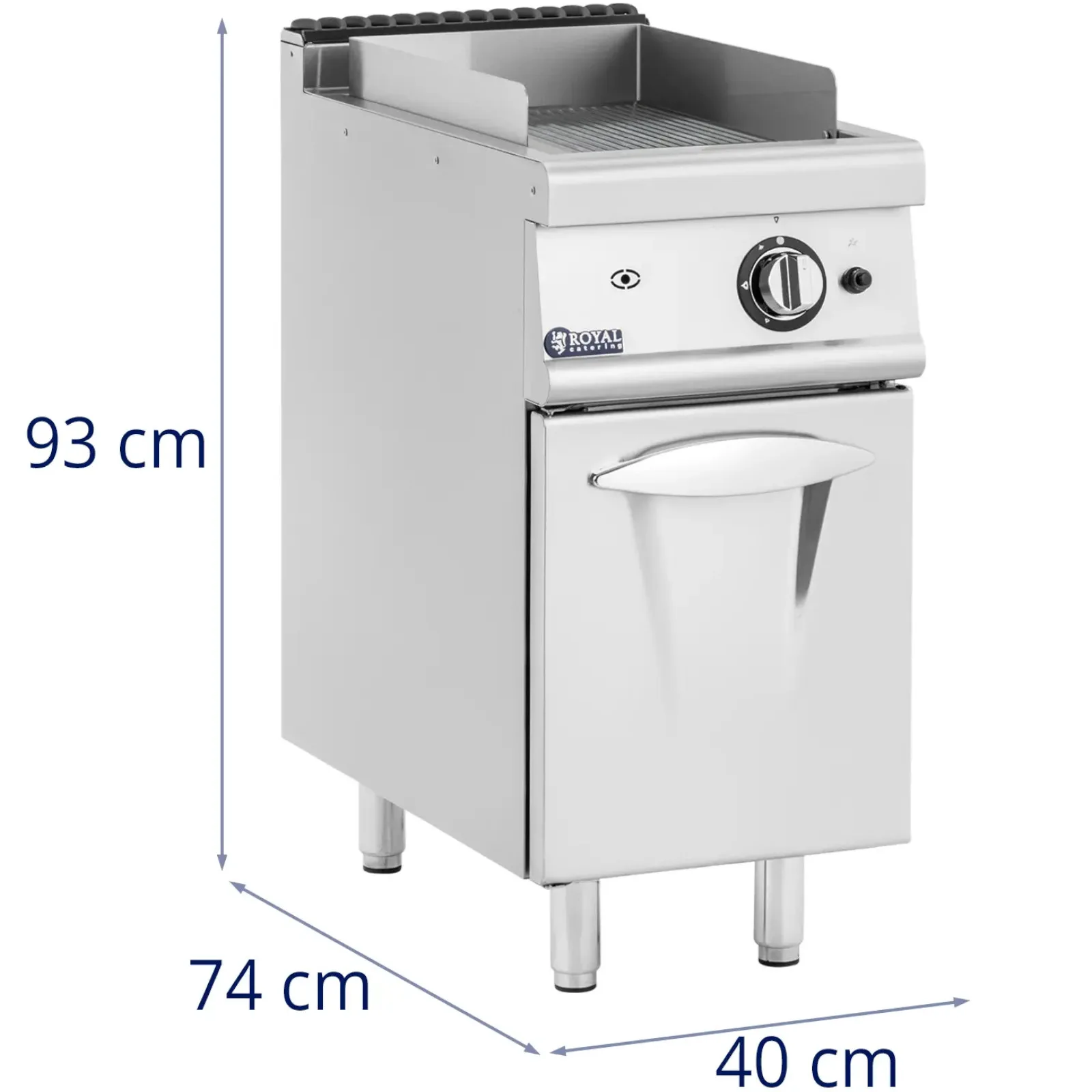 Grătar cu gaz cu nervuri și dulap pentru propan / GPL / gaz natural, 6 kW 7