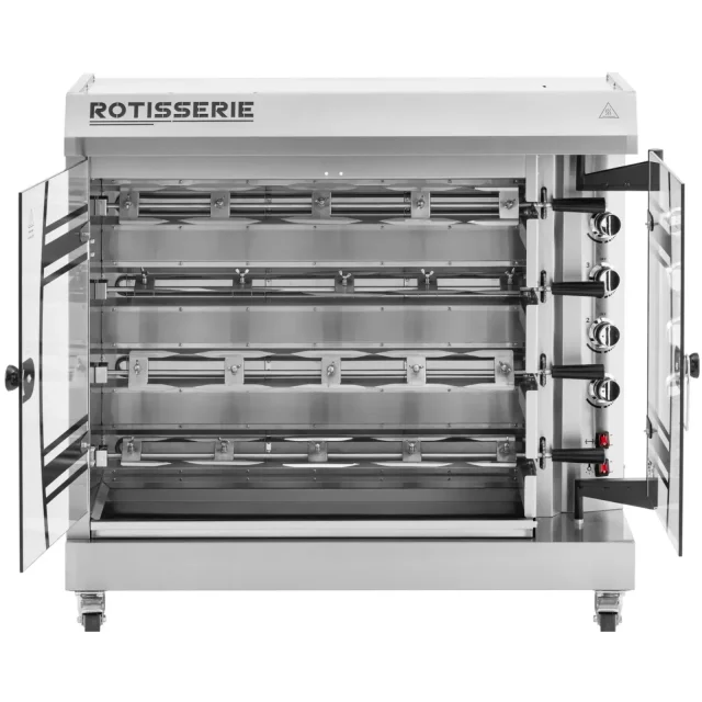 Elektromos forgóspit 4–6 csirkéhez, 4 szint, 8000 W, 400 V
