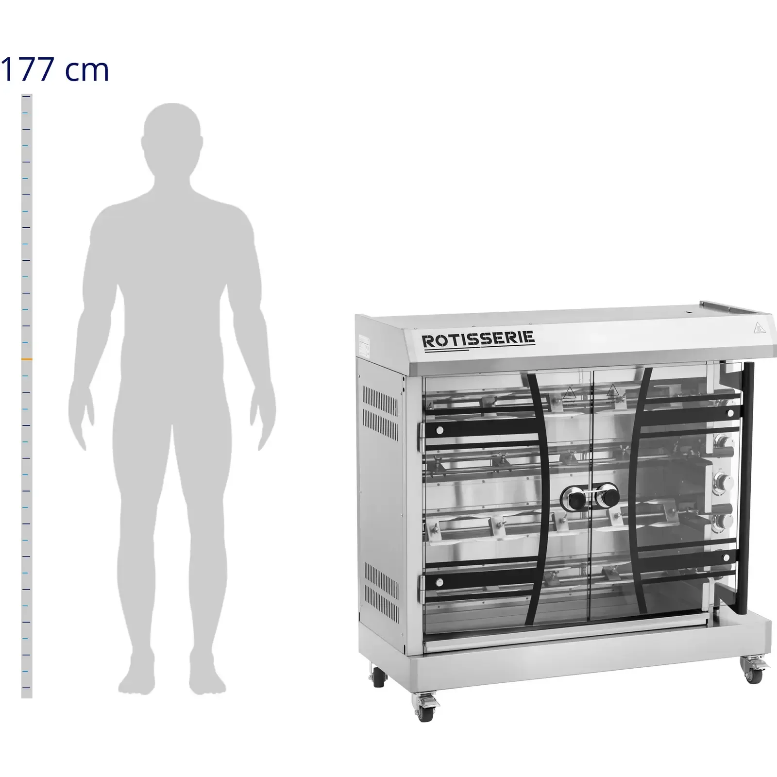Elektromos forgóspit 4–6 csirkéhez, 4 szint, 8000 W, 400 V 3