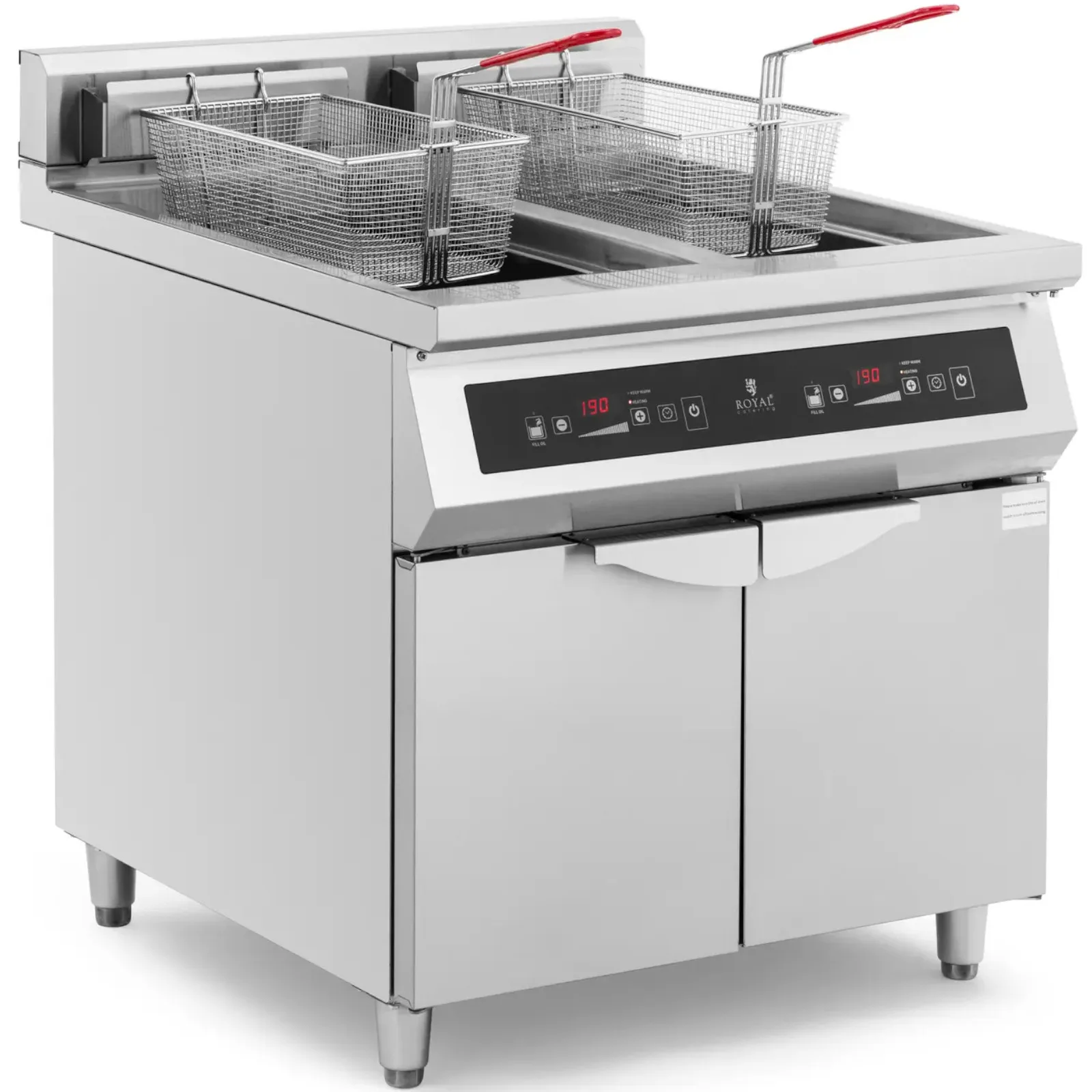 Kettős indukciós sütő szekrénnyel, 2 x 30 l, 60–190 °C, 380 V, 20 000 W