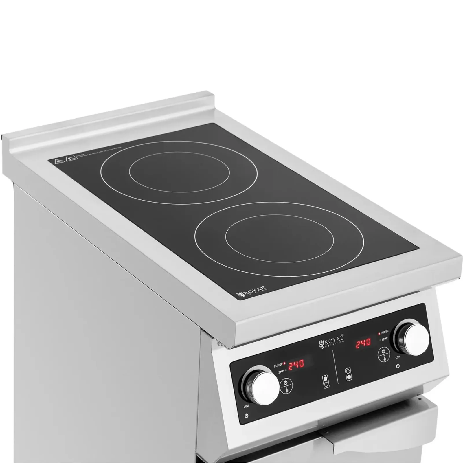 2-burner freestanding induction cooktop with cabinet, 400 V, 8500 W 4