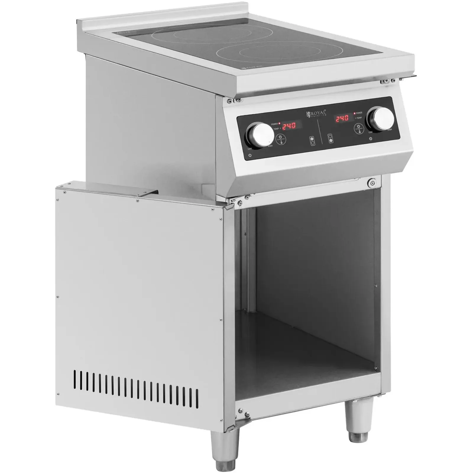 2-burner freestanding induction cooktop with cabinet, 400 V, 8500 W 5