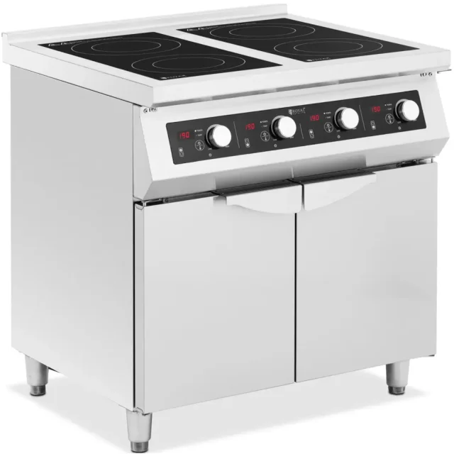 Szabadon álló indukciós főzőlap szekrénnyel, 4 főzőlap, 400 V, 17 000 W