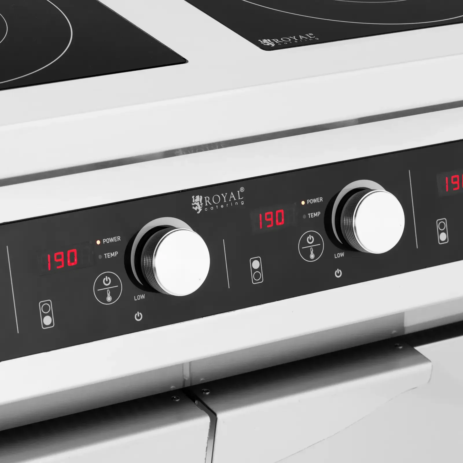 Freestanding induction cooktop with cabinet, 4 burners, 400 V, 17,000 W 4