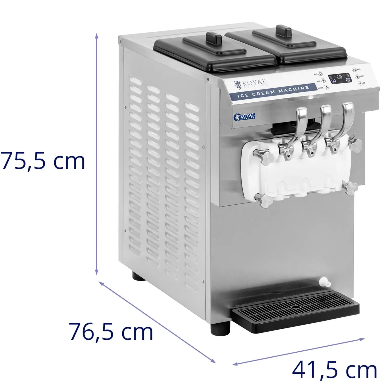 1350 W-os, 16 l/h teljesítményű soft-serve fagylaltkészítő gép – 3 íz 5