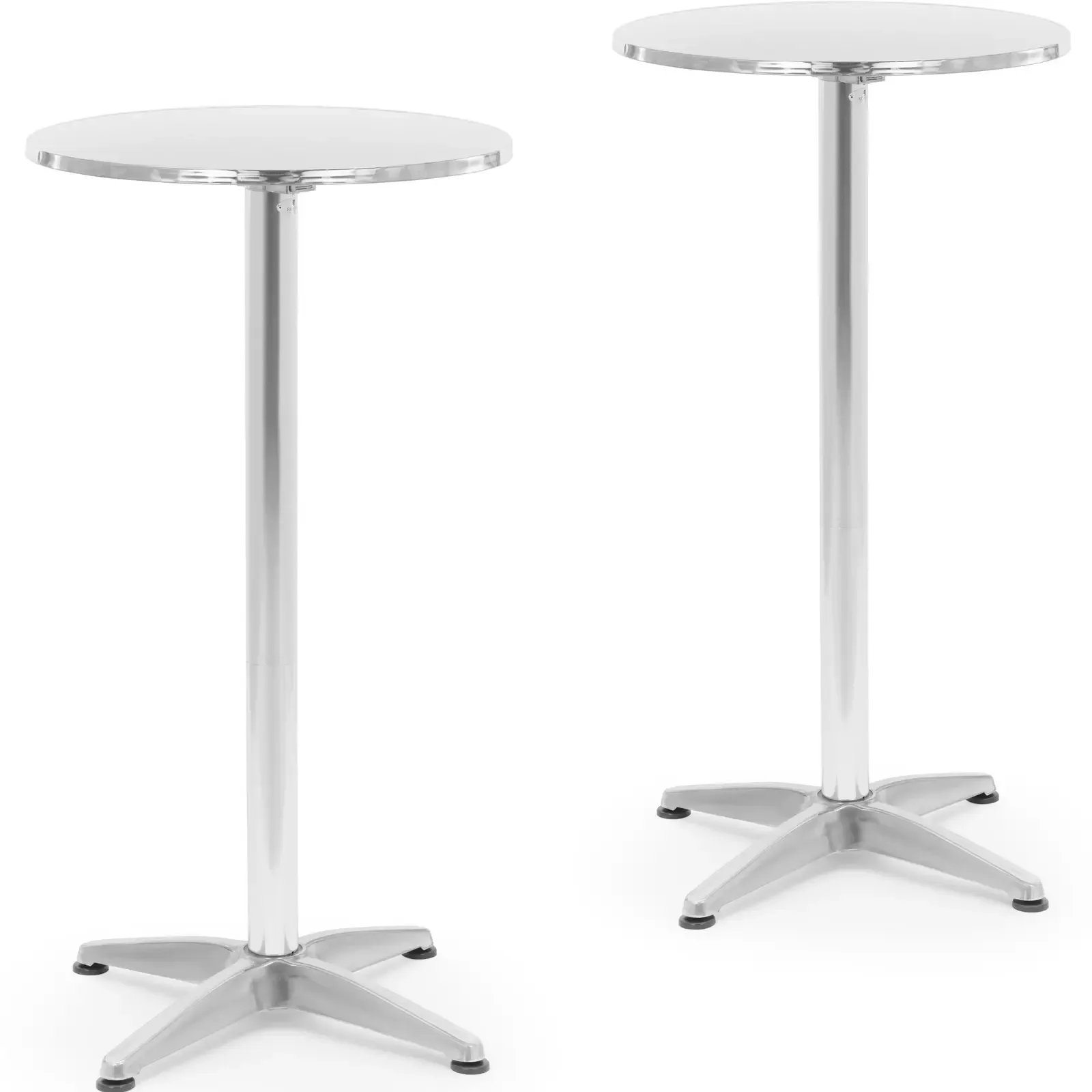 Kerek, magas, összecsukható bárpult, 60 cm átmérőjű, 115 cm, ezüst színű – 2 db.