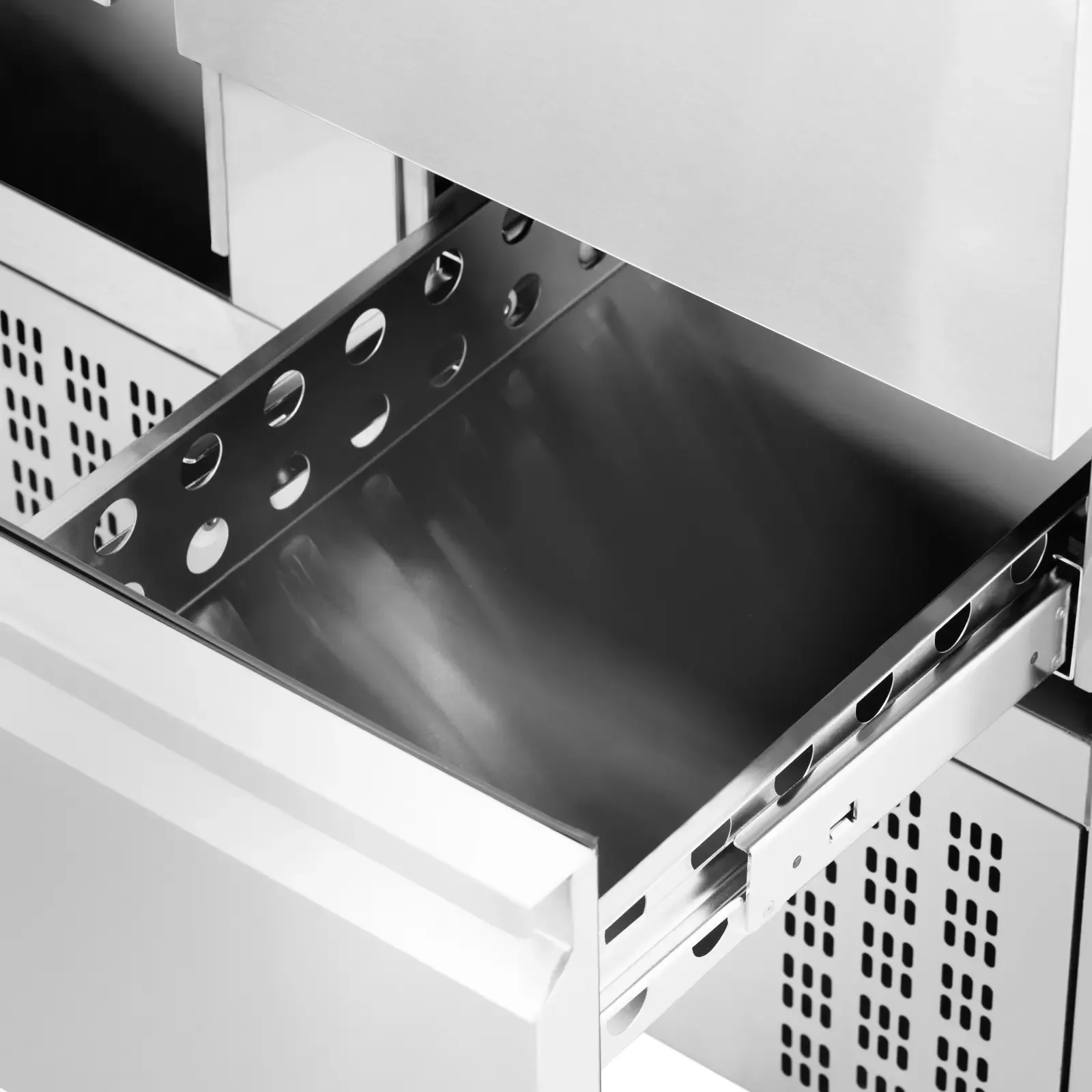 Kühltisch mit Arbeitsplatte, 1 Fach, 2 Schubladen, 2–10 °C, 230 l, 235 W 3