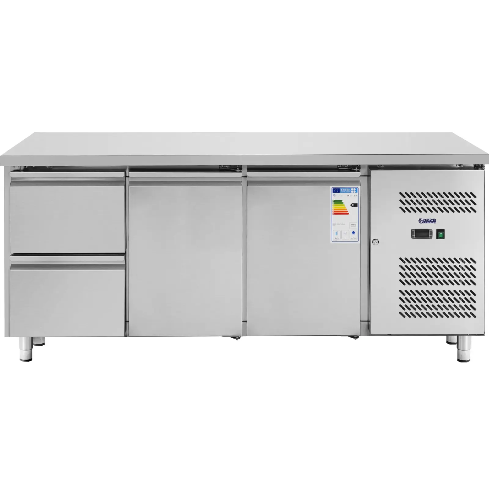 Masă frigorifică cu blat de lucru, 2 compartimente, 2 sertare, -2–10 °C, 417 L, 275 L 6