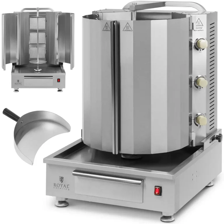 Gázüzemű kebab- és gyrosgrill, akár 40 kg húshoz, 12 kW