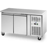 Masă frigorifică pentru catering pe roți, 2 compartimente, 260 L, 136x70x85 cm 2