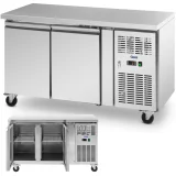 Masă frigorifică pentru catering pe roți, 2 compartimente, 260 L, 136x70x85 cm