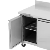 Masă frigorifică comercială cu margine înaltă, pe roți, 4 compartimente, 550 L, 223x70x95 cm 4