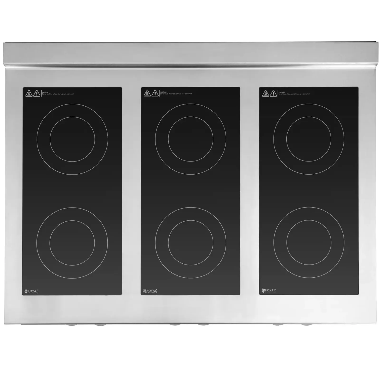 Freestanding induction cooktop with open base, 6 burners, 25.5 kW 4