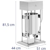 Elektrická vertikálna plnička na klobásy, 4 lieviky, 20 l, 300 W 9
