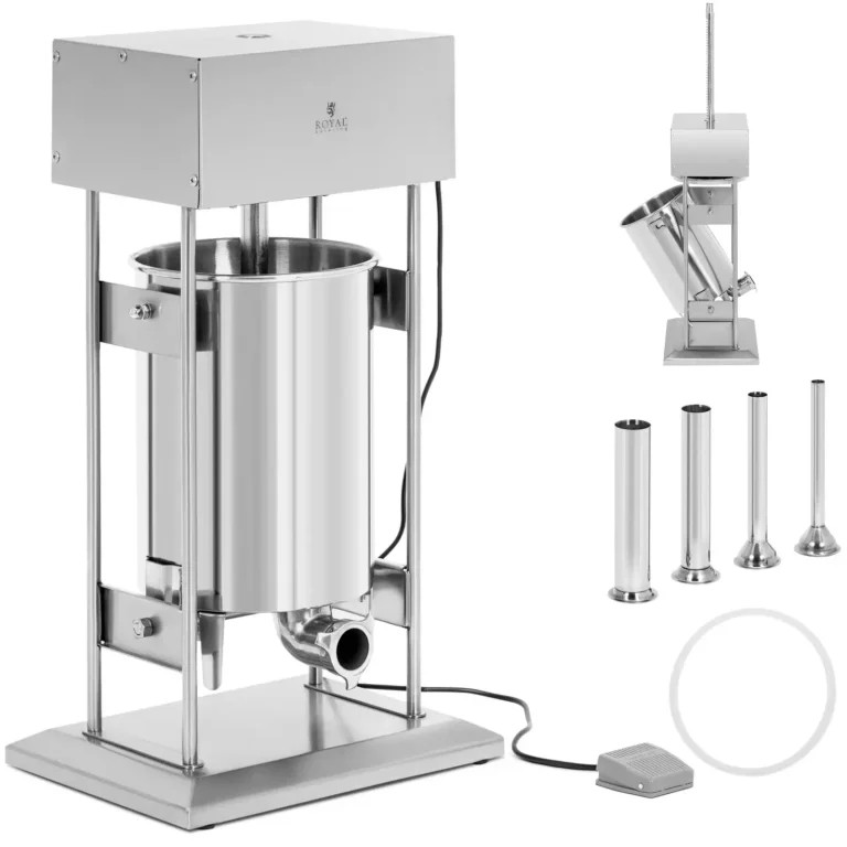 Elektromos álló kolbásztöltő, 4 tölcsérrel, 20 l, 300 W