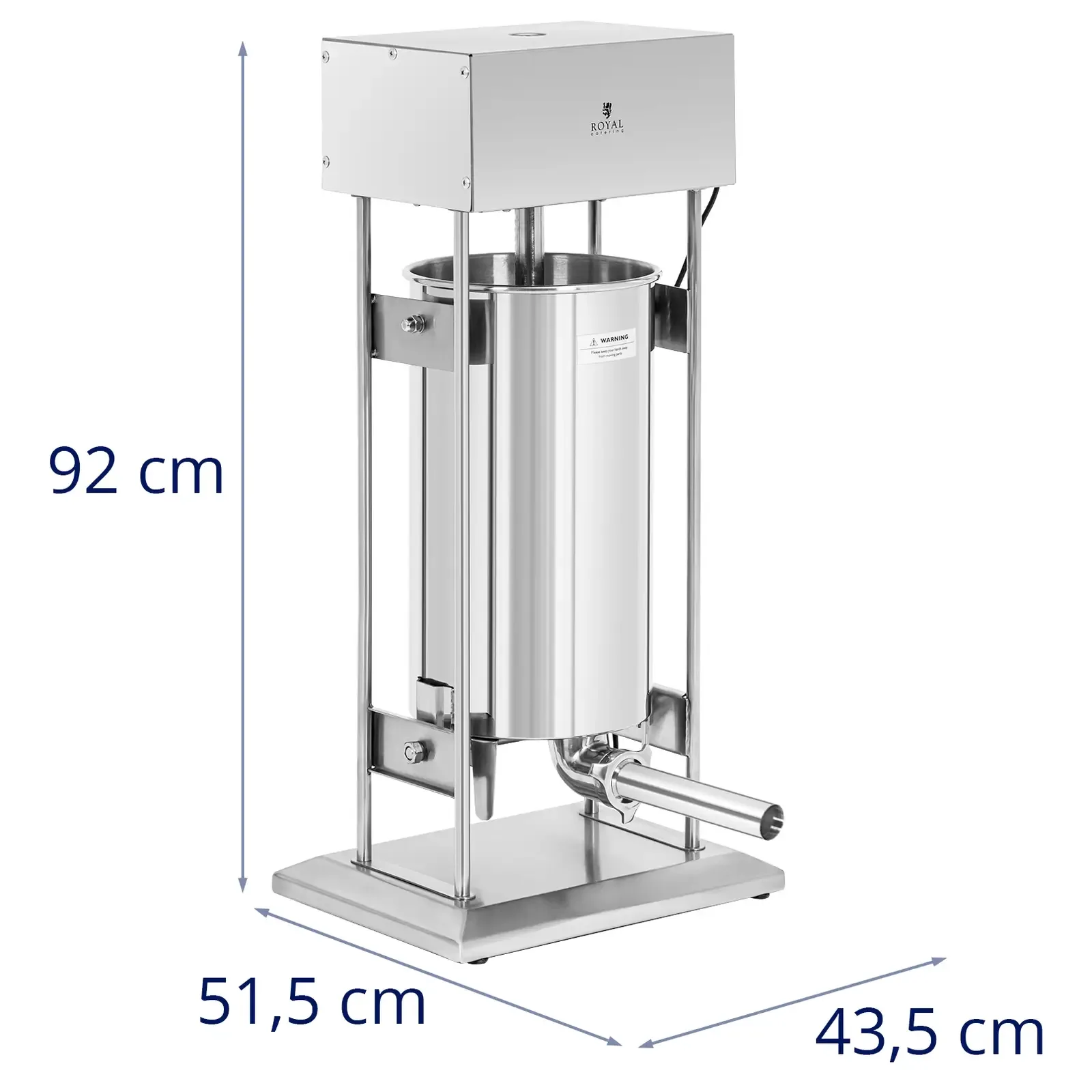 Elektrická vertikálna plnička na klobásy, 4 lieviky, 25 l, 350 W 9