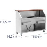 Stație de bar cu compartiment pentru gheață și rafturi pentru sticle, 150 cm 6
