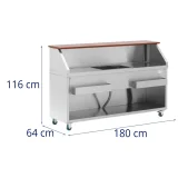 Stație de bar cu compartiment pentru gheață și rafturi pentru sticle, 180 cm 6