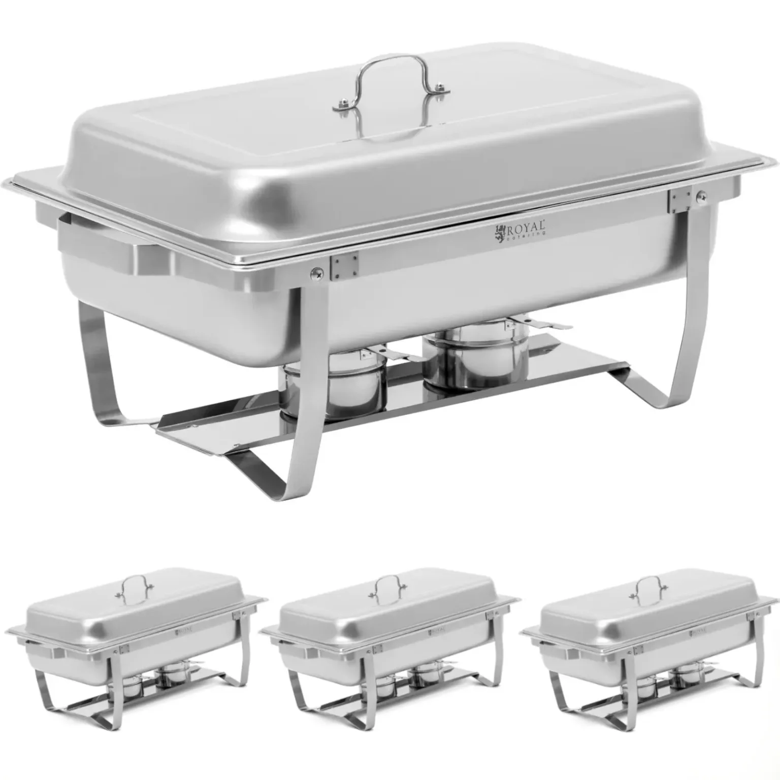 Ohrevný stojan na jedlo typu „bain-marie“ pre GN 1/1 7,5 l – sada 4 ks