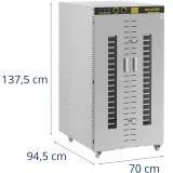 Industrieller Lebensmittel-, Kräuter- und Obsttrockner, 24 Einschübe, 40–90 °C, 5850 W 7