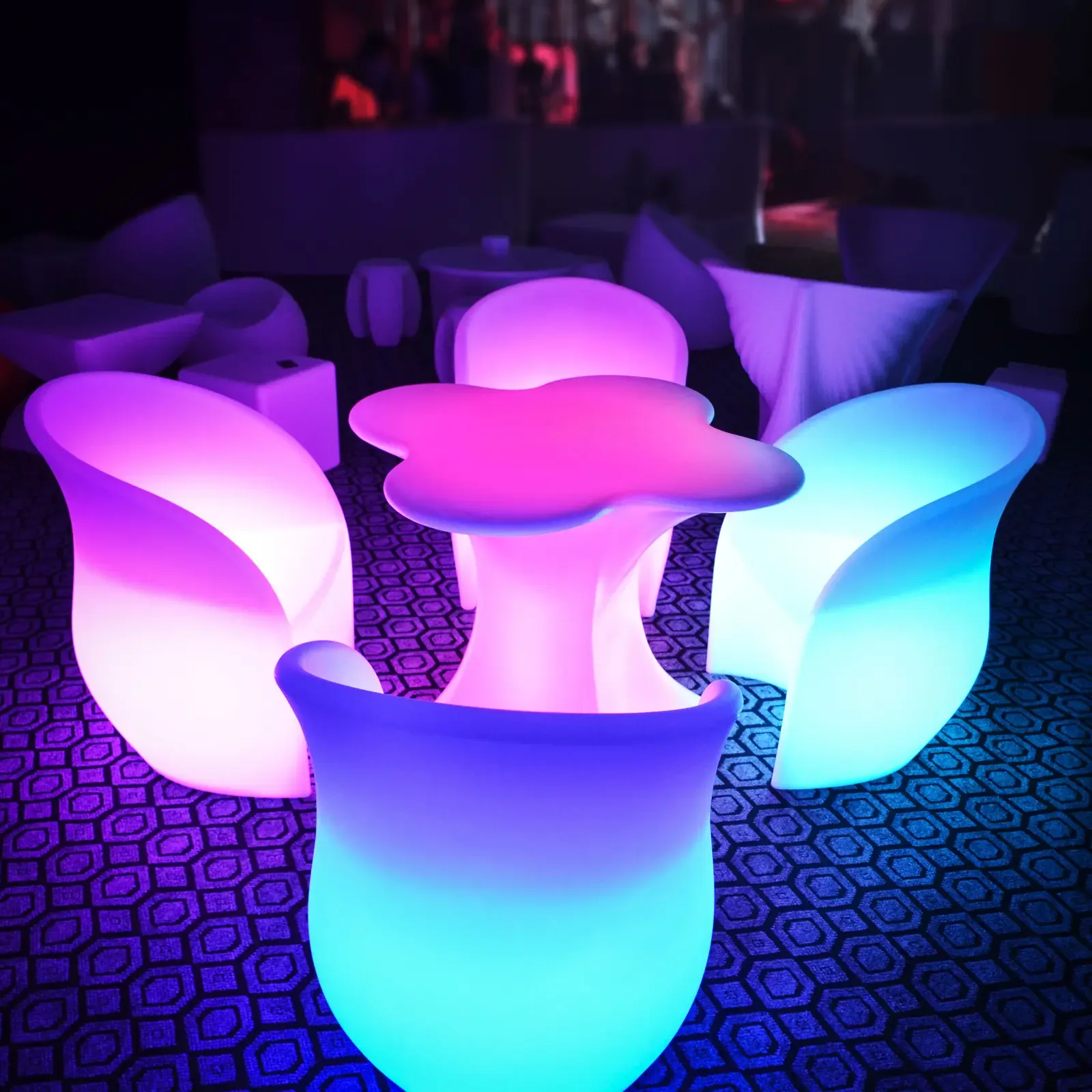 Klupski stolac za bar s LED pozadinskim osvjetljenjem 80 x 60 cm 4