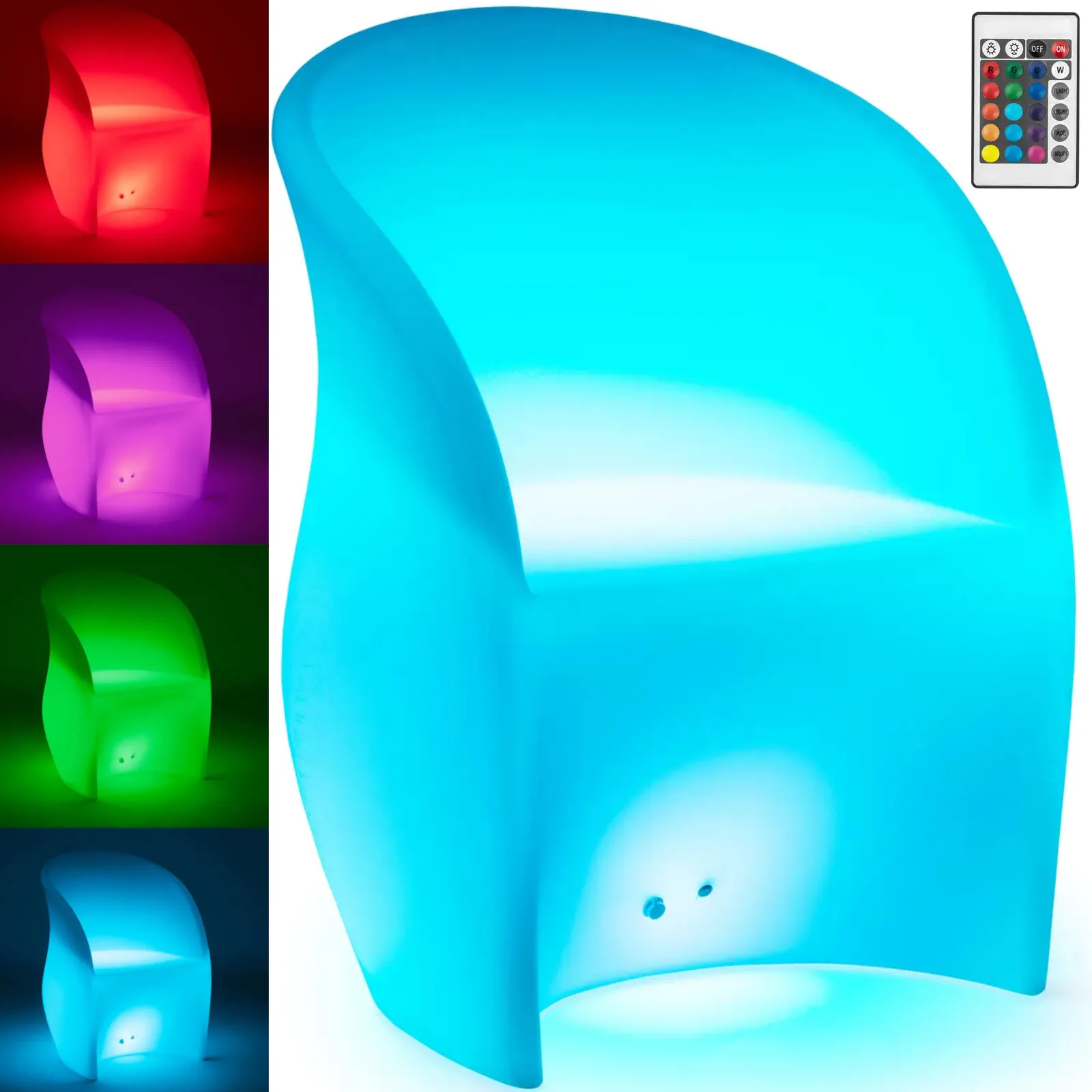 LED-háttérvilágítású bárszék 80 x 60 cm