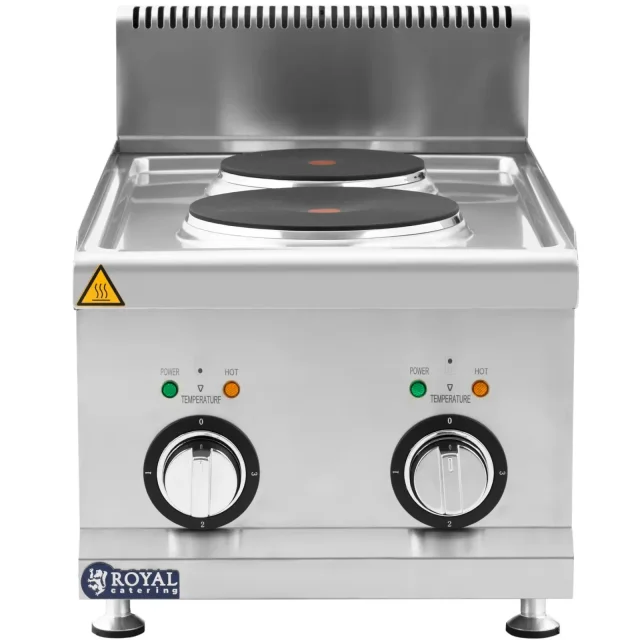Állítható elektromos főzőlap burkolattal, 2 főzőzónával, 4,6 kW, 400 V
