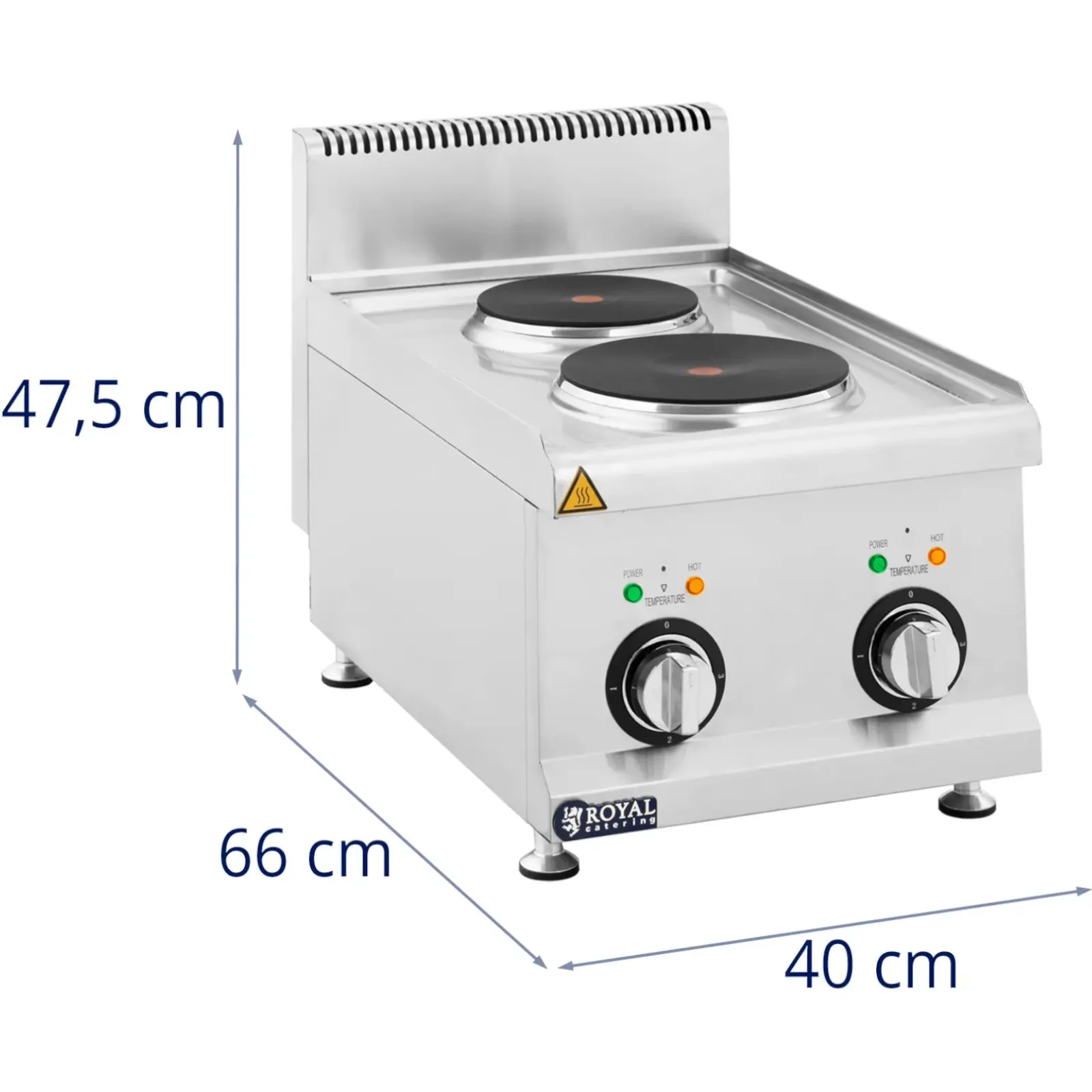 Podesiva električna kuhinjski pločica s kapom, 2 kuharske zone, 4,6 kW, 400 V 5