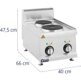 Állítható elektromos főzőlap burkolattal, 2 főzőzónával, 4,6 kW, 400 V 5