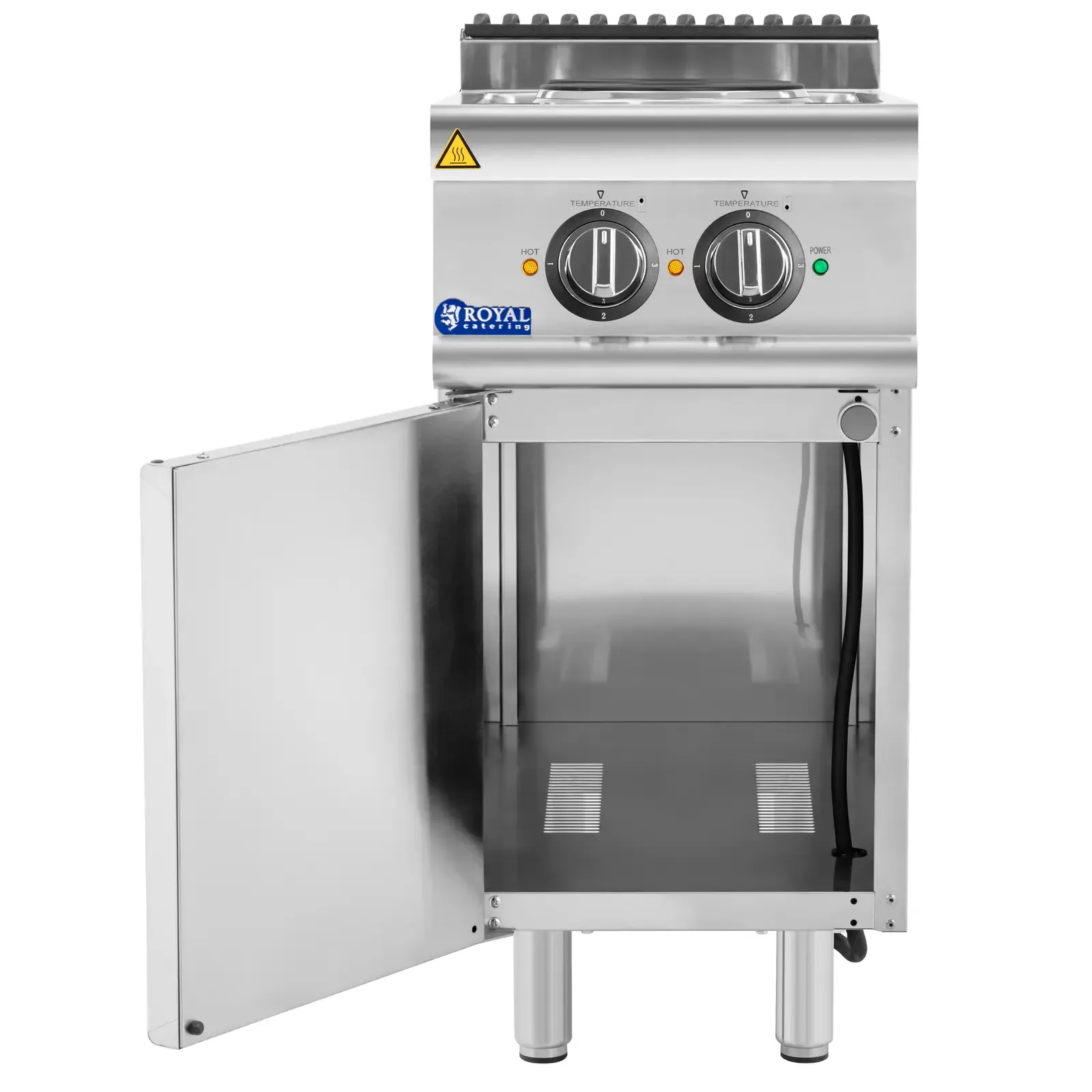 Freestanding electric range with cabinet, 2 cooking zones, 5.2 kW, 400 V 5