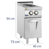Samostojeći električni štednjak s ormarićem, 2 kuhala zone, 5,2 kW, 400 V 7
