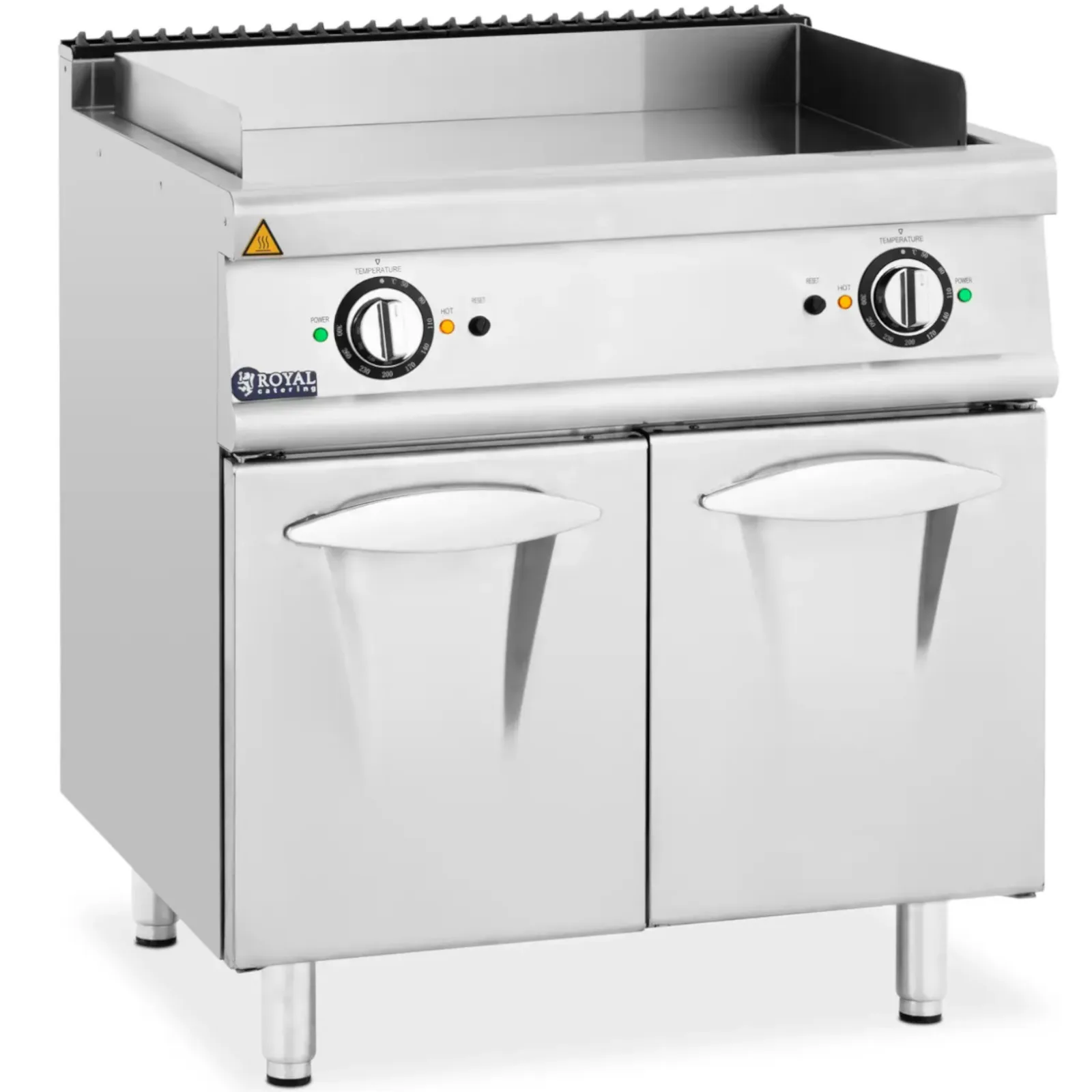 Kétfelületű, sima elektromos grill szabadon álló szekrénnyel, 10,8 kW, 400 V