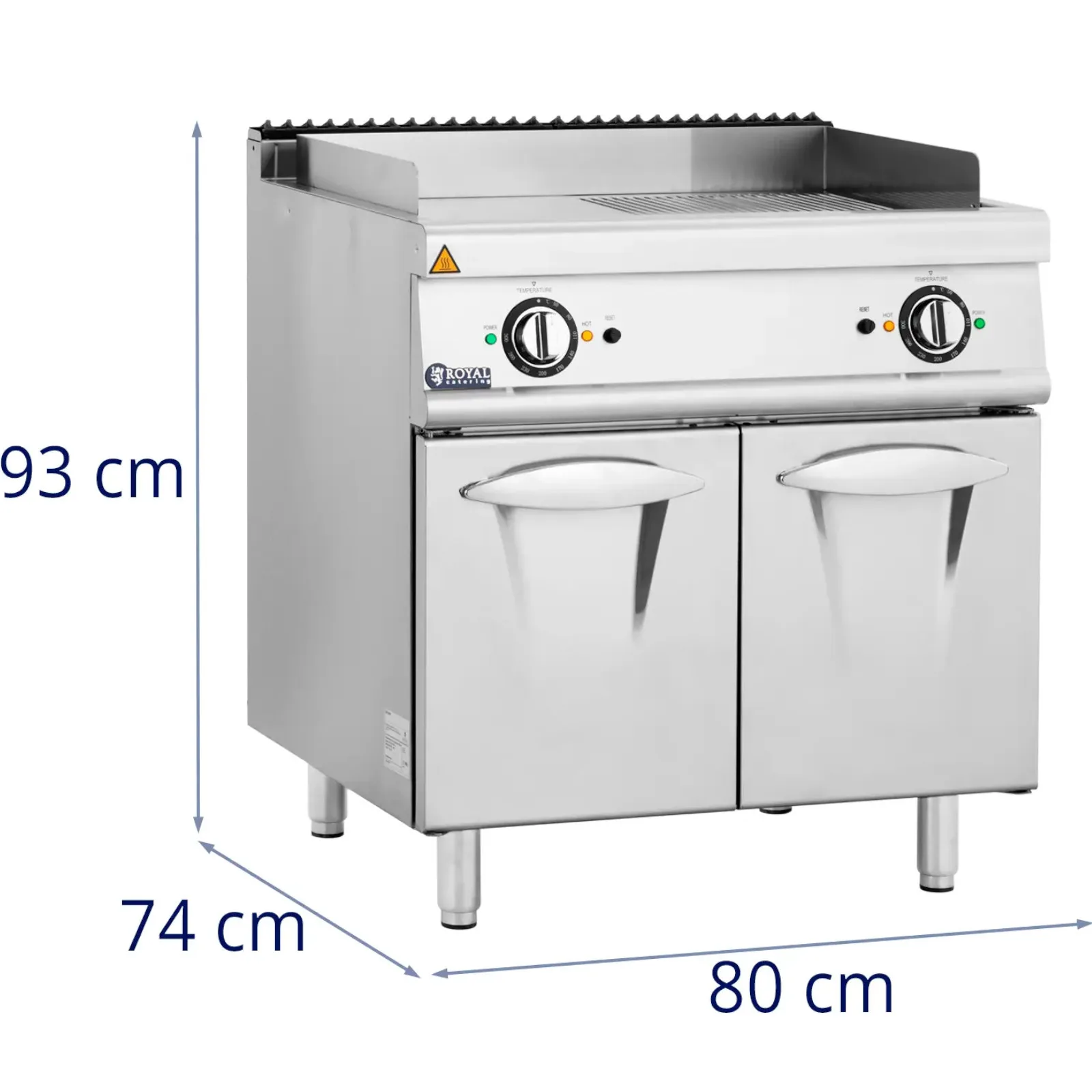 Kettős elektromos grilllap szekrénnyel 73,5 x 55 cm 10,8 kW 6