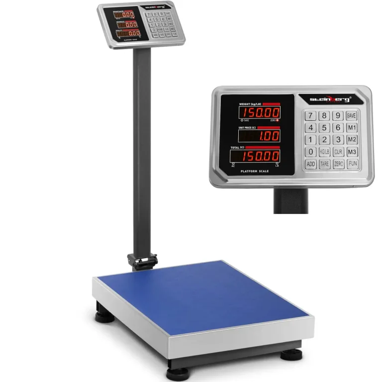 LED-es számláló raktári platformmérleg, 45 x 60 cm, 150 kg / 20 g