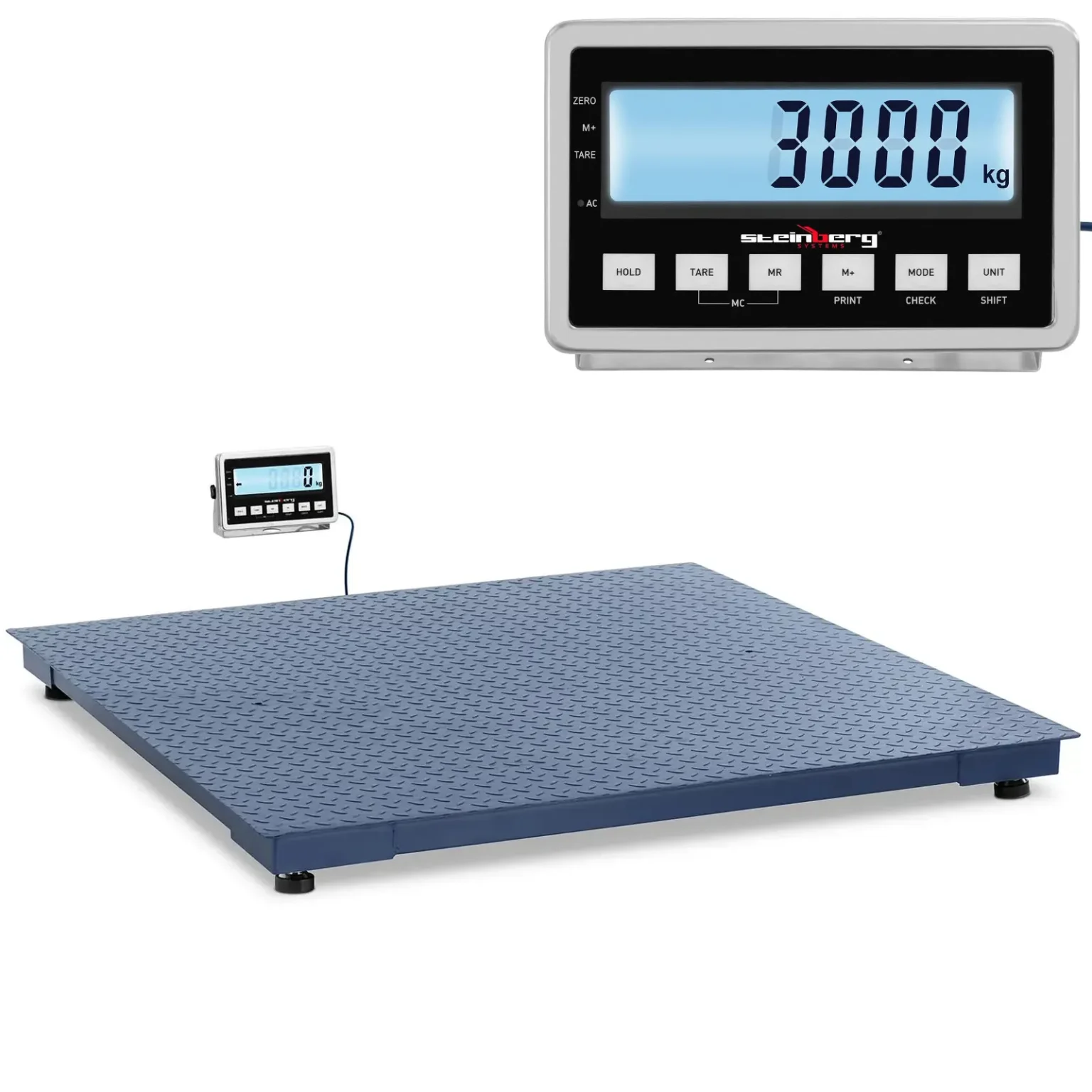 LCD-Lagerplattformwaage 150 x 150 cm 3000 kg / 1 kg LCD-Lagerplattformwaage 150 x 150 cm 3000 kg / 1 kg