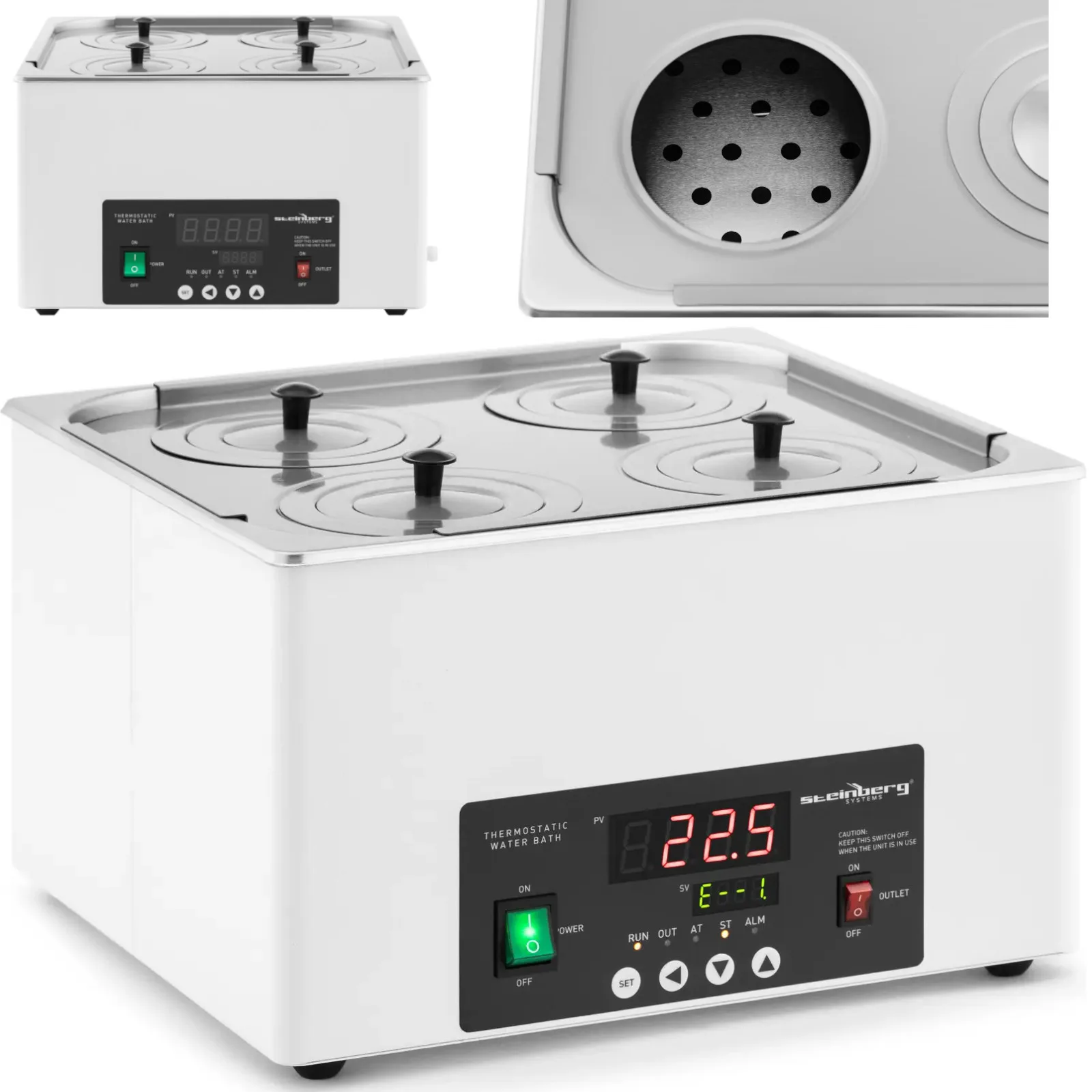 4 helyes laboratóriumi vízfürdő 5–100 °C 14,6 l